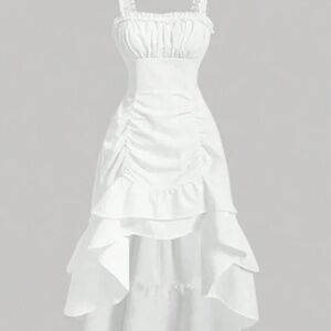 SHEIN Ruched BustLayered Ruffle Hem Cami dress Without Corset